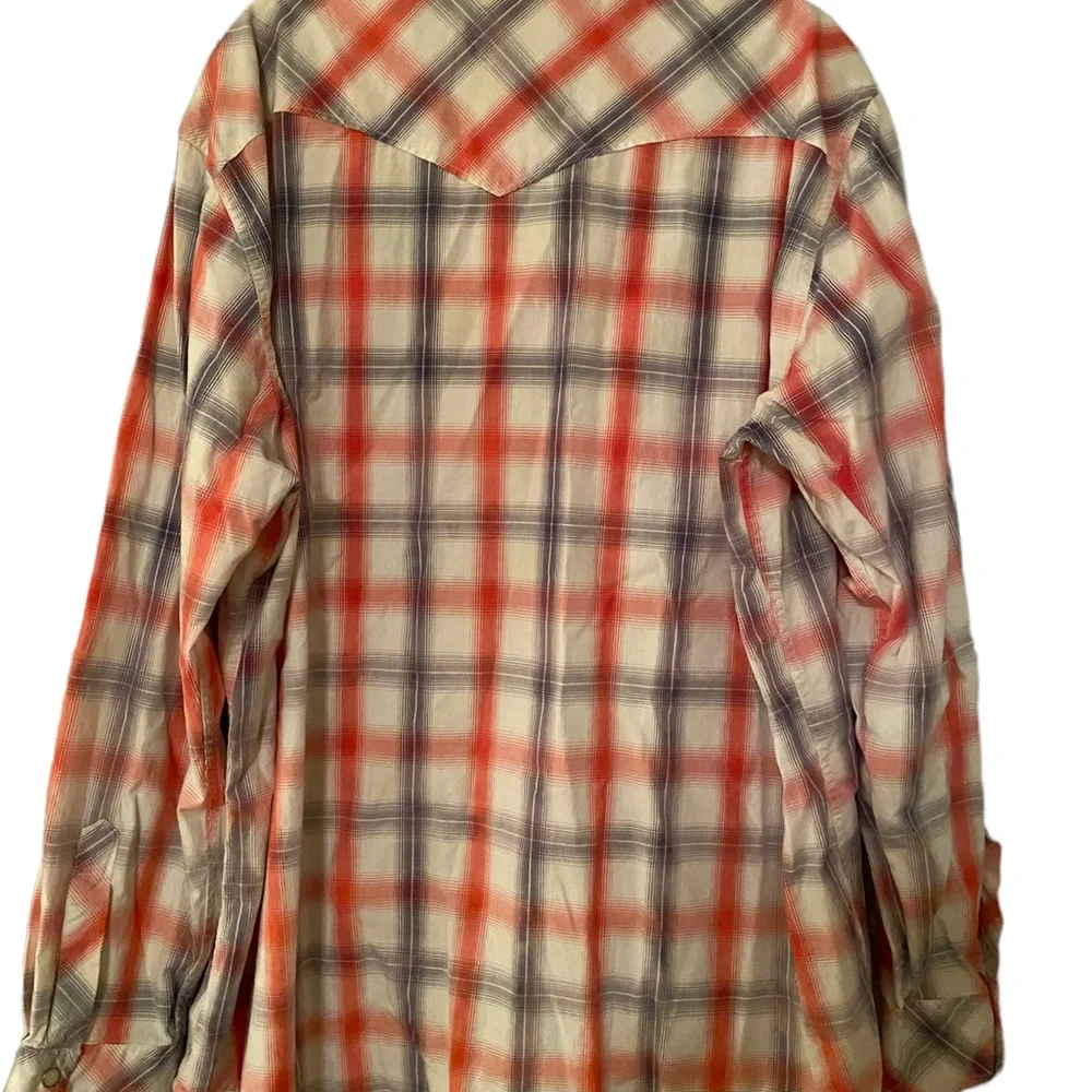 Lucky Brand 2XL Long Sleeve Pearl Snap Plaid Shirt - Picture 3 of 3